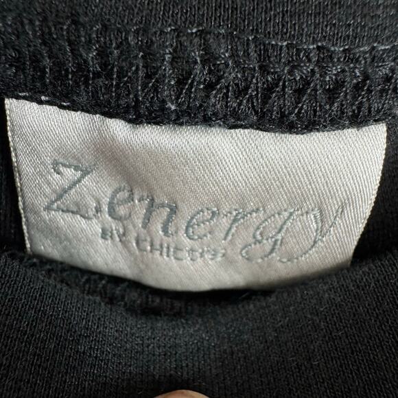 Zenergy By Chico's Black Cotton Blend Casual Mid Rise Sweatpants Size M - Picture 5 of 6